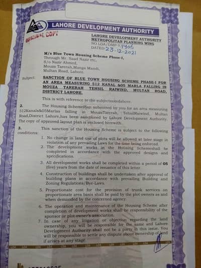 Blue town near manga Mandi 3 Mark and plot for sale