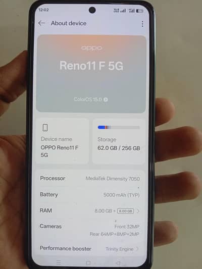 OPPO Reno 11f 5g.  8  256 all original h condition 10 by 9 h