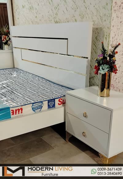 King size bed with 2 side tables best quality in your choice colours
