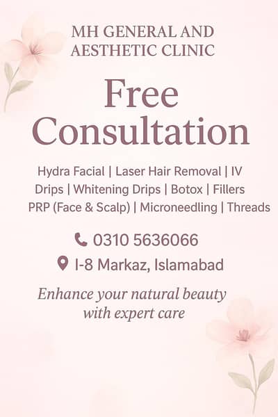 Consultation for Aesthetics  and General Consultation onlline