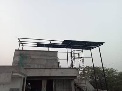 Elevated solar structure.