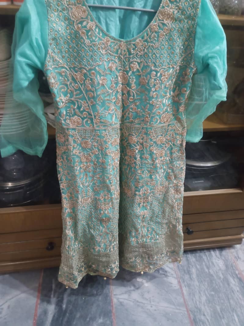 Net fancy frock with  trouser and net duppata 1