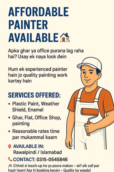 affordable painter availble in Rwp/ISB