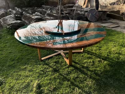 Epoxy dining table tables size 7.5&7.5 foot