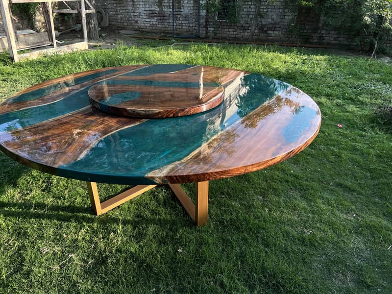 Epoxy dining table tables size 7.5&7.5 foot 13