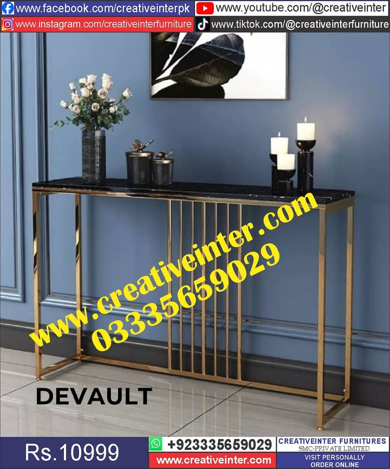 center table console table center table and iron stand 11