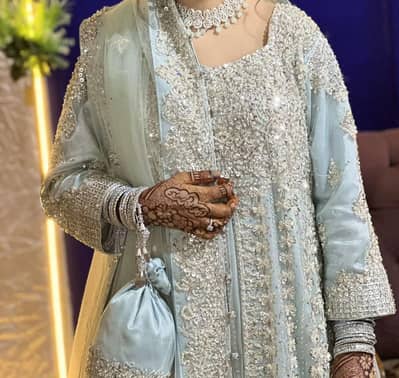 walima bridal tail maxi  front open with heavy work