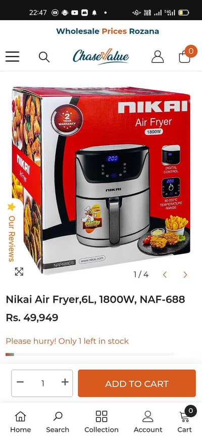 Nikai 7 letter degital disply Air fryer for sale