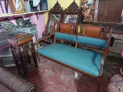 Wooden chinyoti sofa set sheesham solid wood cane sofa antique carved