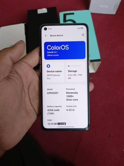 Oppo reno 5 pro 5g  (12+12/256)