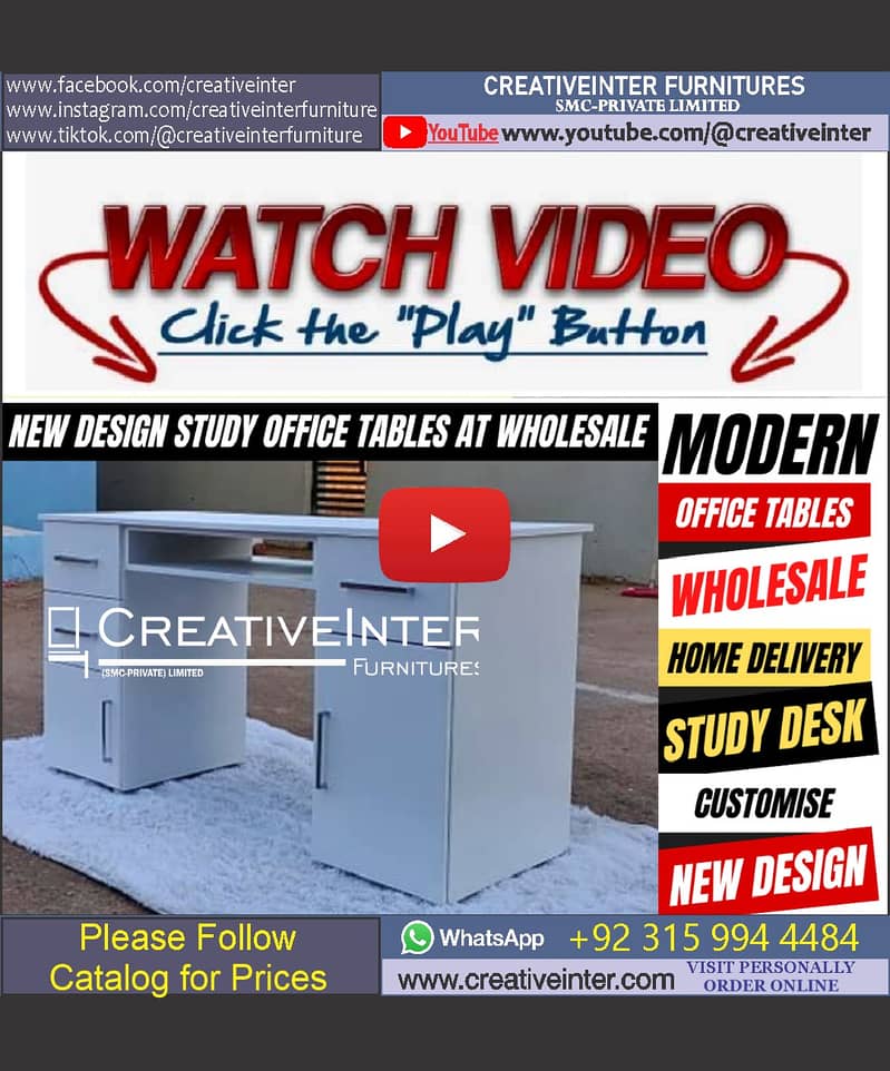 Office Table Study Table Working Desk Computer Gaming Table 19