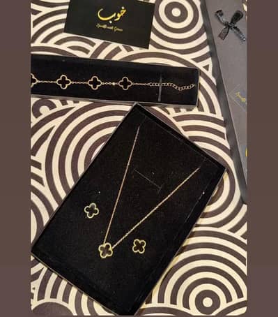 leaf clover jewellery set