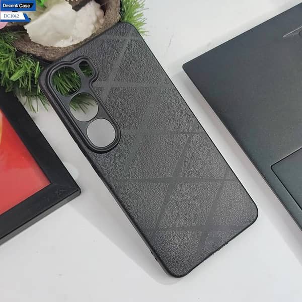Matte Textured Cover for Vivo Y200 (2025) with Diamond Pattern and Camera Protection