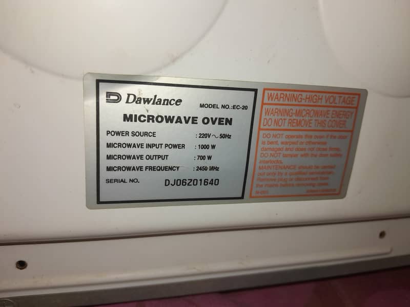 Dawlance microwave old model used 2