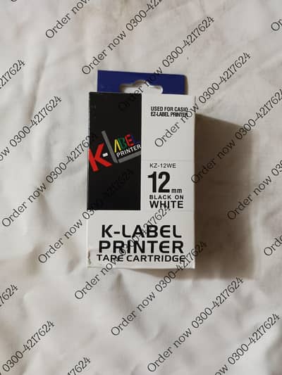 12mm printing Casio label tape ink photo copier  yellow on black