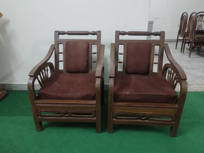 Complete 5-Seater Solid Wood Sofa Set with Center Table 3