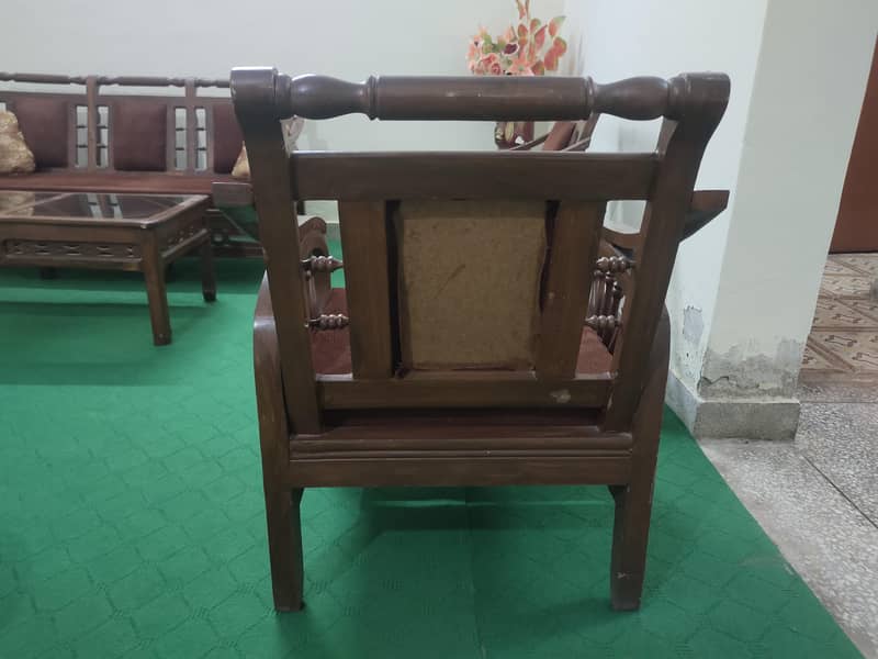 Complete 5-Seater Solid Wood Sofa Set with Center Table 4