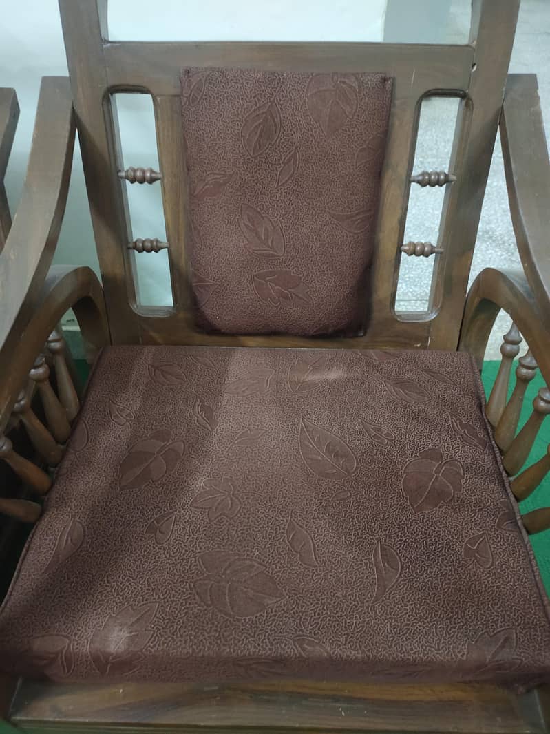 Complete 5-Seater Solid Wood Sofa Set with Center Table 6