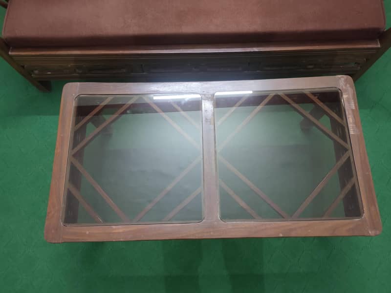 Complete 5-Seater Solid Wood Sofa Set with Center Table 7