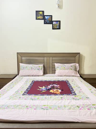 King Size Bed with Side Tables & Dressing Table – Complete Bedroom Set