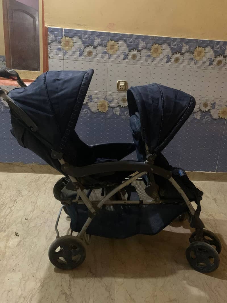 Double Stroller Pram Imported 3