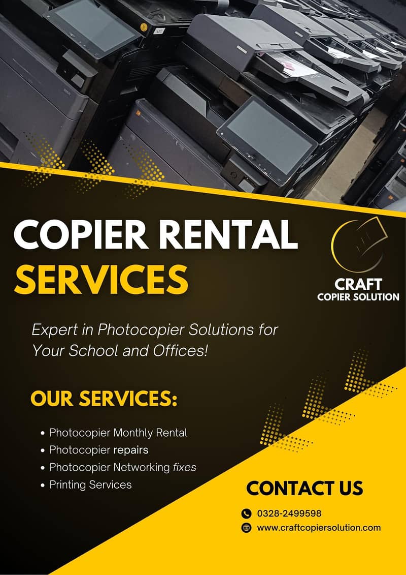 Photocopier Rental in Karachi – Best Rates | Craft Copier Solution ...