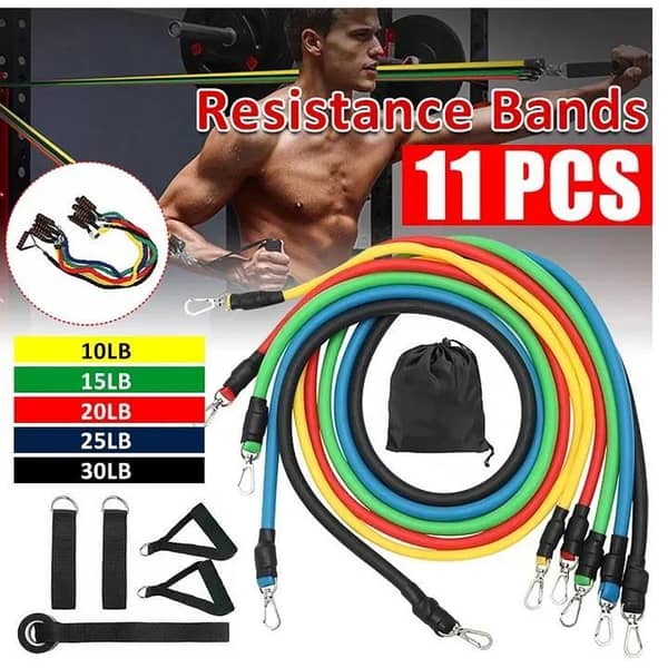 Power Exercise Resistance Exercise Band 5 in 1, Fitness Band set of 11 Piece