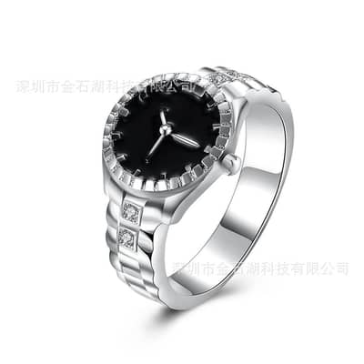 325 silver plated Europen and Americann fashion watch diamond ring spo