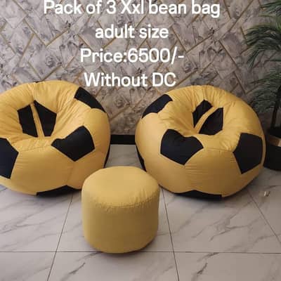 Pack of 3 Xxl bean bag adult size