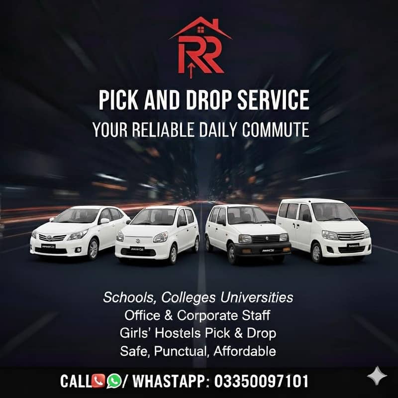 pick & Drop/ services/ Girls Hostels/Office Staff/ universty students ...