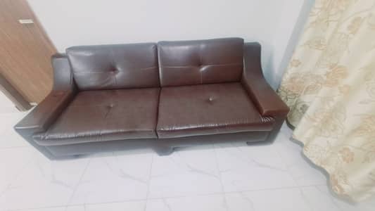 7 seater Dark Brown Molty Foam Leather Sofa Set