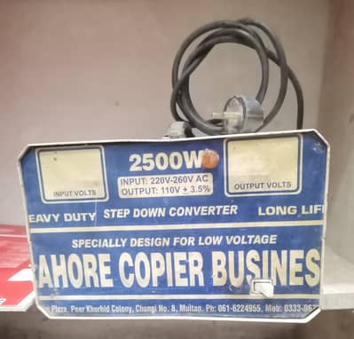 stabilizer 2500 watt  with silver rewinding for sale.