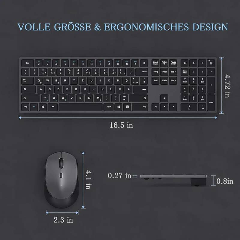 Seenda Branded Metal Wireless Keyboard and Mouse Combo New 7