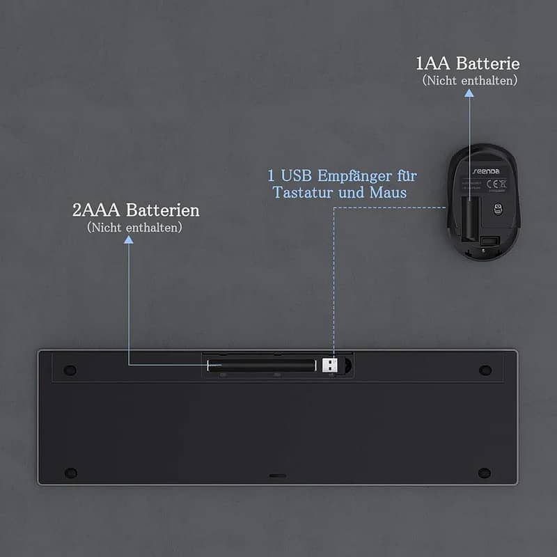 Seenda Branded Metal Wireless Keyboard and Mouse Combo New 8