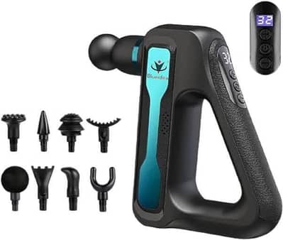 Cordless Fascial Gun Deep Muscle Vibrating Fitness Massager Gun 8 Head