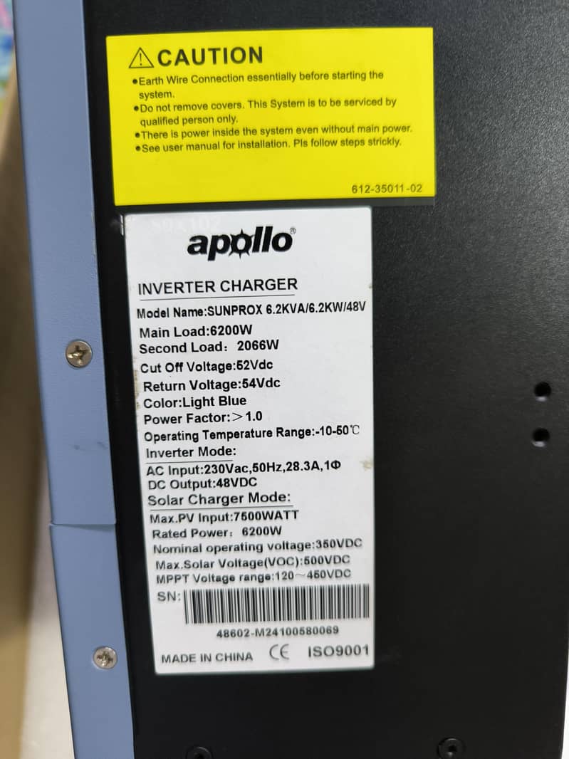 Apollo 6KV Hybrid Inverter PV 7500 box open Built in Wifi 3