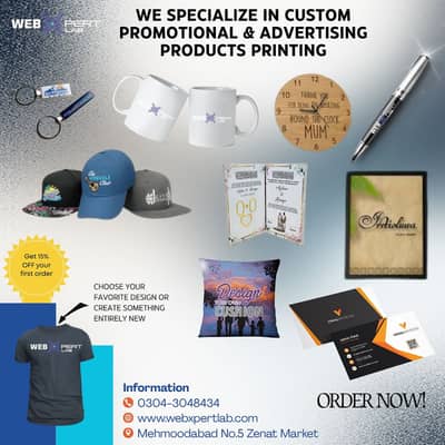 Custom Printing for Mugs, Pens, T-Shirts & Office Branding | 15% OFF