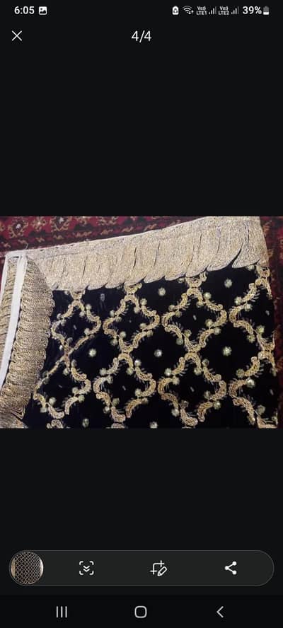 New velvet shawl in dark blue color