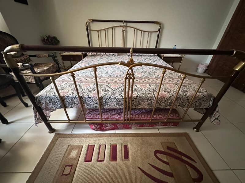 Wrought Iron Double Bed and Side Tables and Book Shelf 4