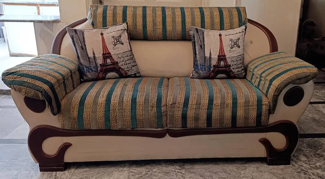 Sofa | 6 Seater Sofa With Solid Wooden Top Glass Table | Sofa Set 2