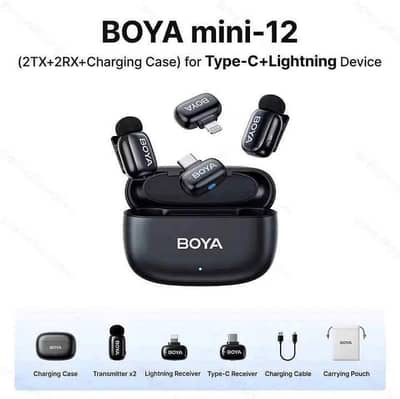  BOYA Mini-12  Ultra-Tiny Dual Wireless Mic