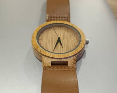 Bamboo Wooden Mens Watch with original leather strap