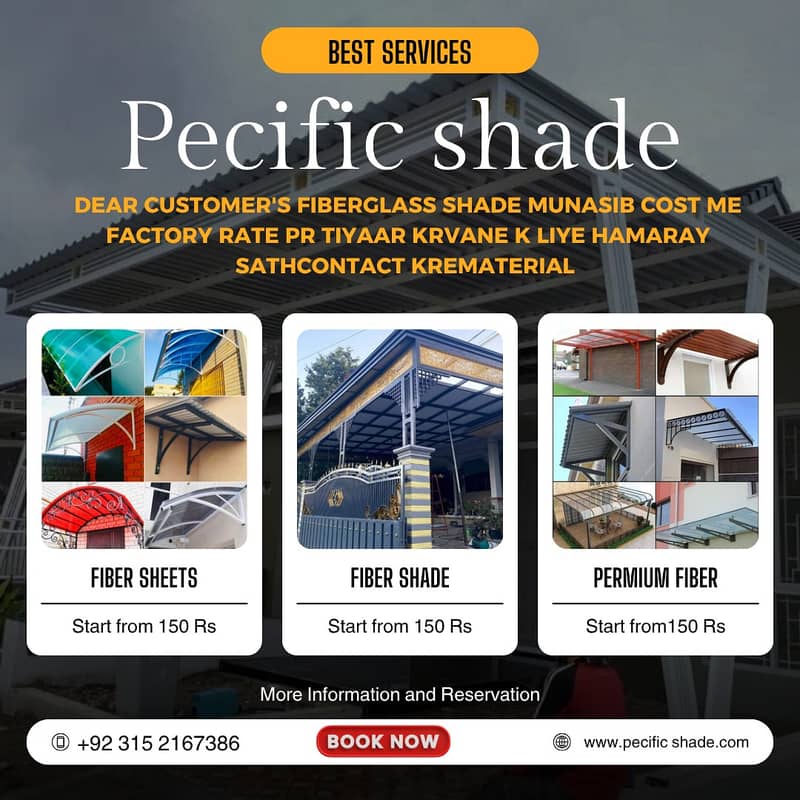 Fiberglass sheets/shades on roof /fiberglass Shed/fiberglass canopy ...