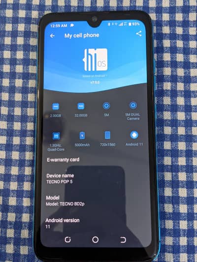 Tecno Pop 5 PTA Approved Urgent Sale