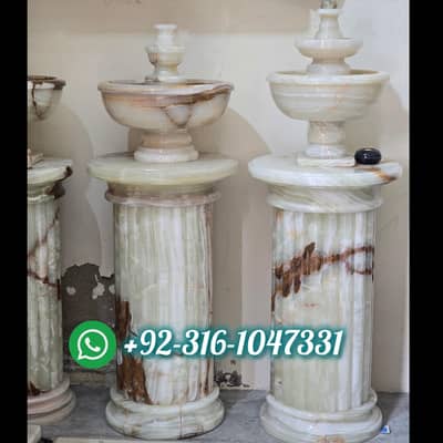 Marble and onyx Handcrafte water fountain, table, pillars, vanities