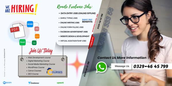 Online Job Opportunities Work from Home and Earn Unlimited Money! We