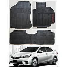 Toyota Corolla Grande X | Black Rubber Coated Floor Mat | Custom Fit & Waterproof