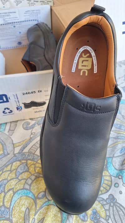 SLIC casual style leather safety shoes (black)