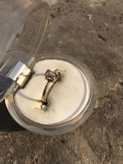 Silver Chandi 2 Rings Pink Spinel Gemstone Rose Smoky Quartz Men