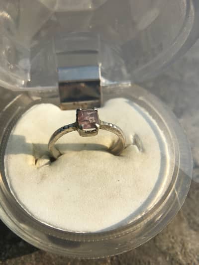 Silver Chandi 2 Rings Pink Spinel Gemstone Rose Smoky Quartz Men